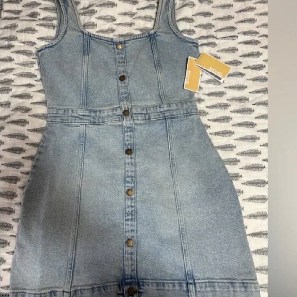 Michael kors Mini Denim front Button-Down Dress - Picture 7 of 7